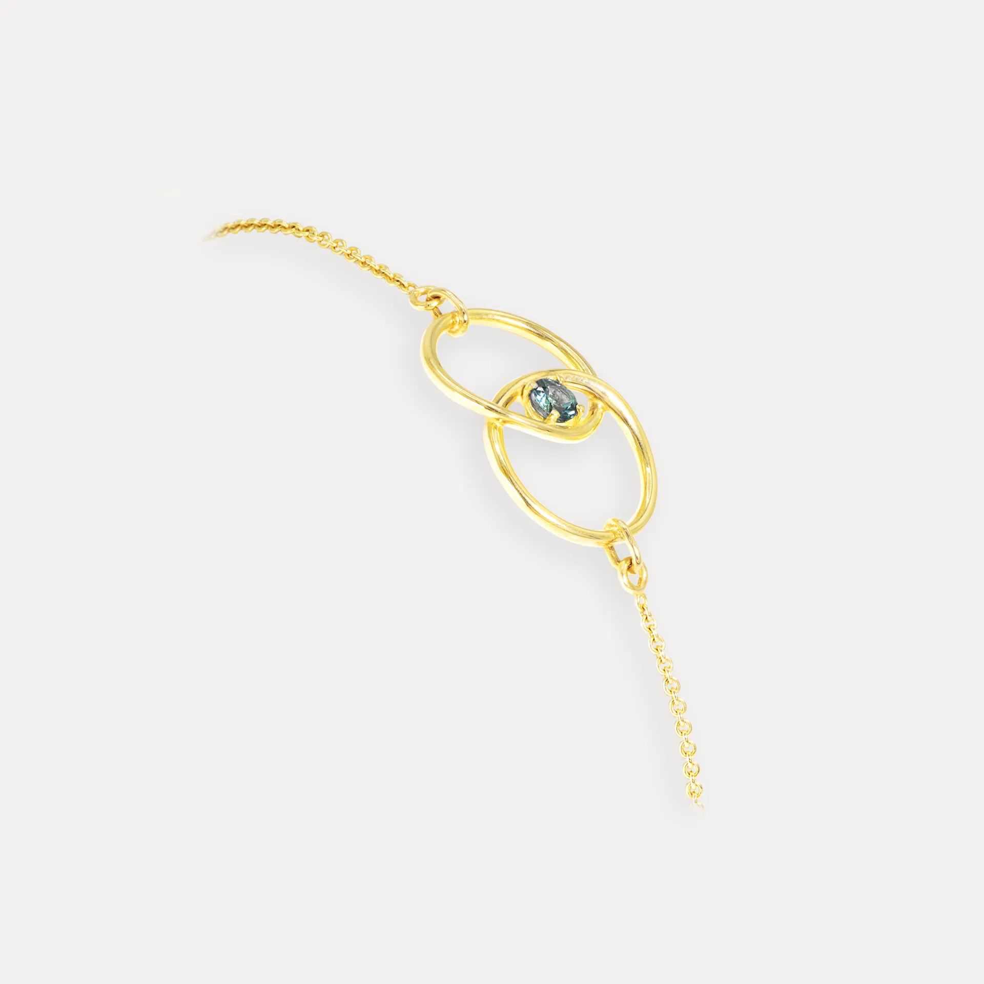 Bracelet or jaune 18Kt. 5,7g tourmaline 0,50ct.