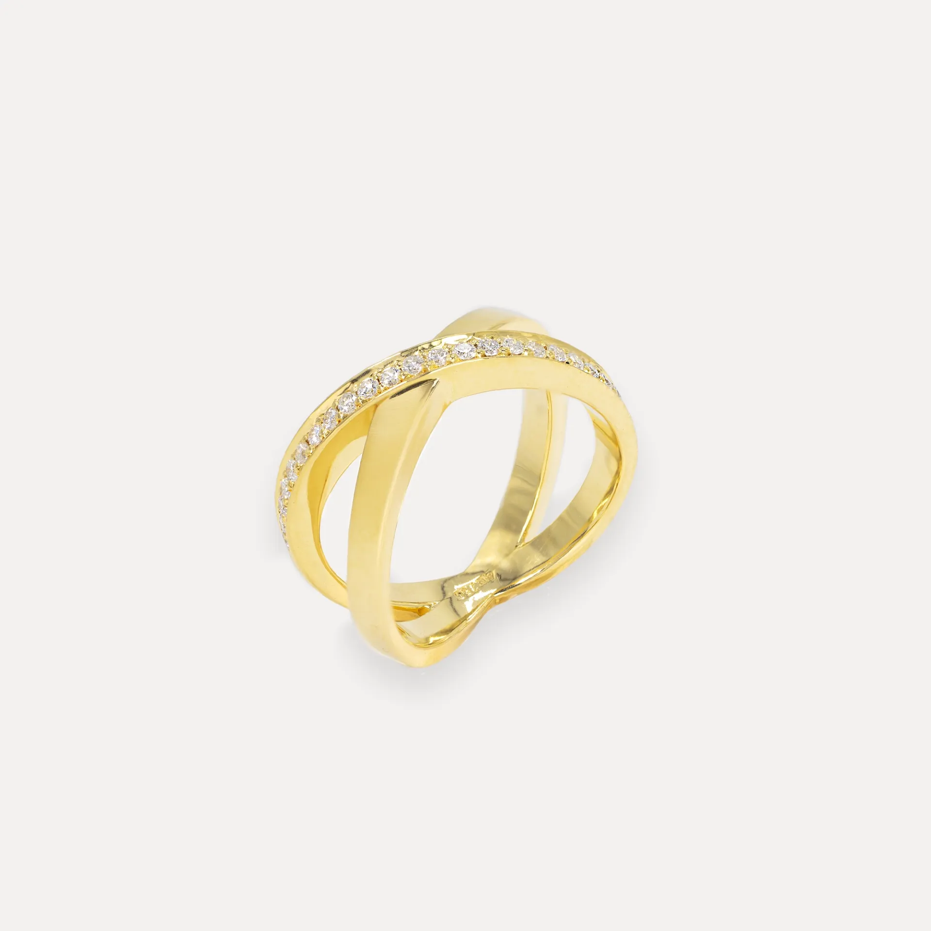 [8099] Bague or jaune 18Kt. 8,2g diamant 0,31ct.