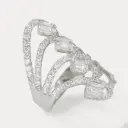 Bague  or blanc 18Kt. 7,39g  diamant 117pc 1,8ct.