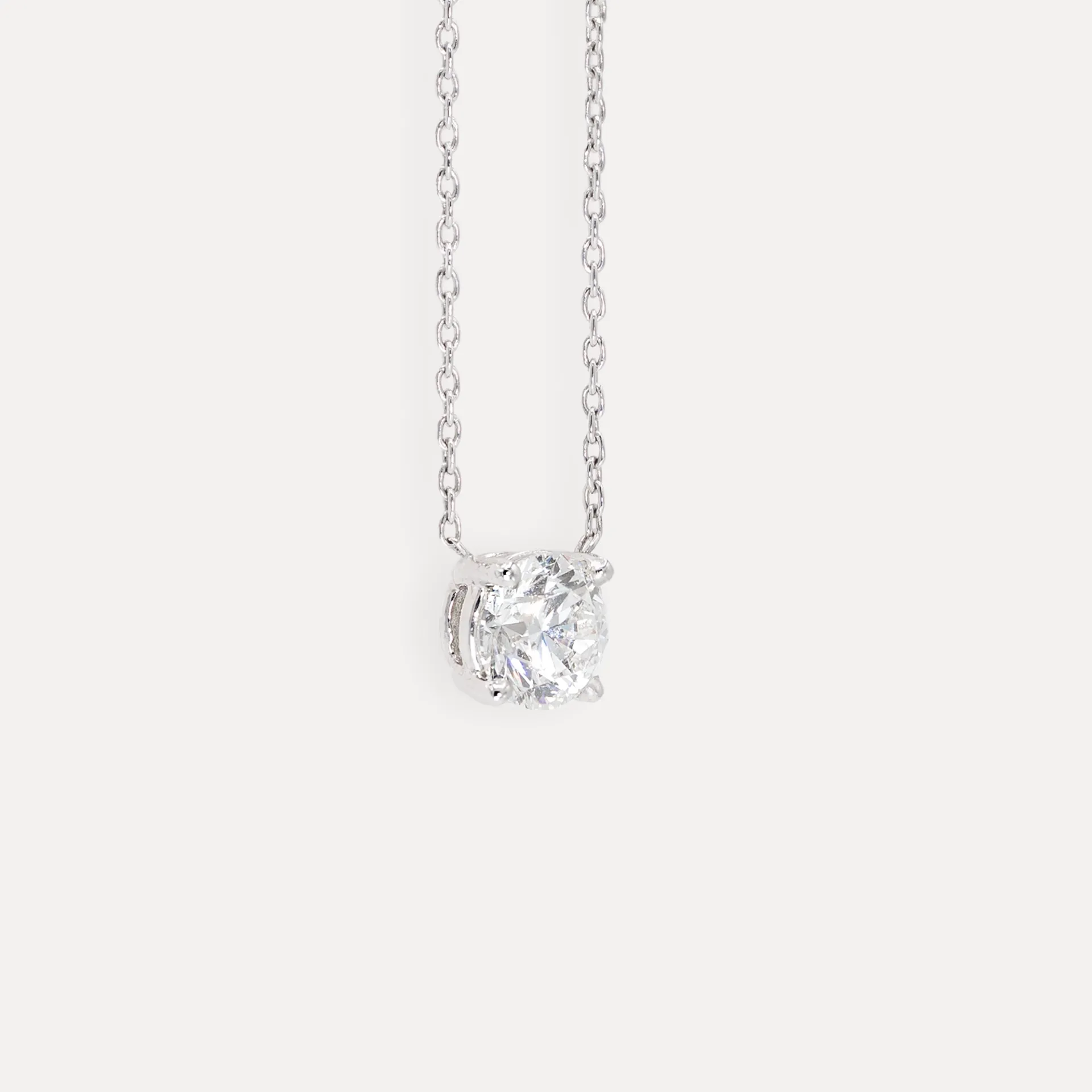 [3] Collier or blanc 18Kt. 2,41g  diamant GVS2 1ct.