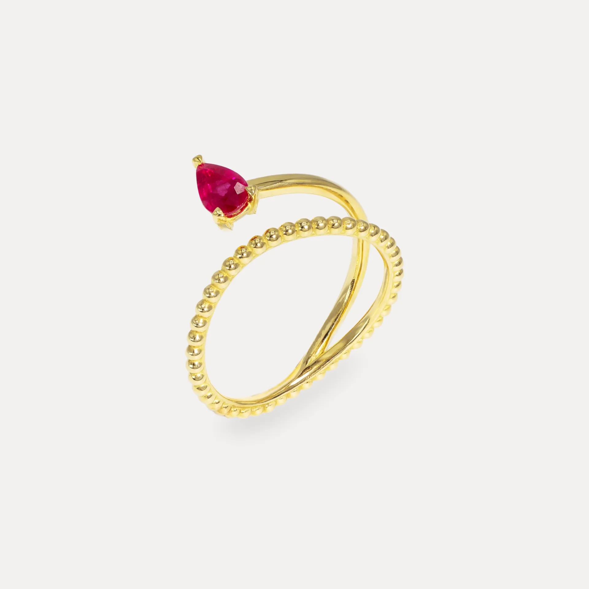 [8656] Bague Altenloh or jaune 18Kt. 2,7g  rubis  0,45ct.