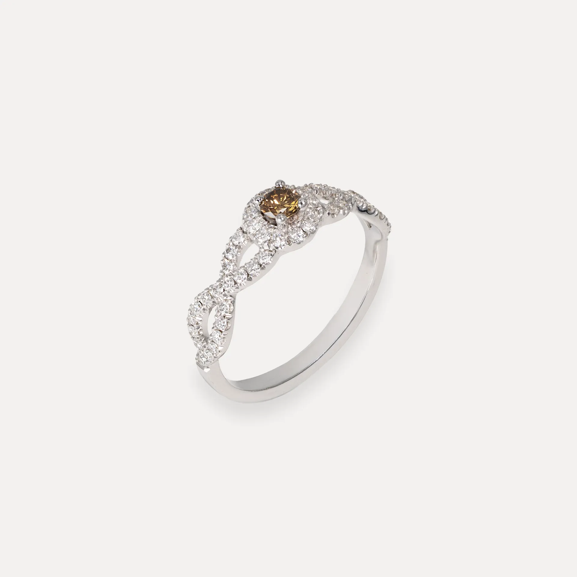Bague or blanc 18Kt. 3,1g diamant 0,15ct. diamant 0,17ct.