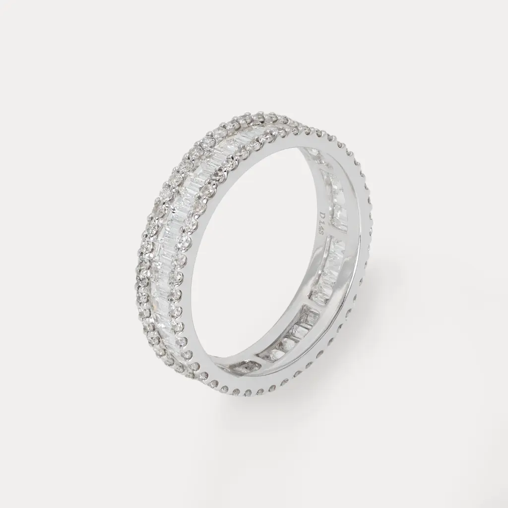 [YI2911DWR9-W] Bague or blanc 18Kt. 2,32g  diamant 139pc 1,48ct.
