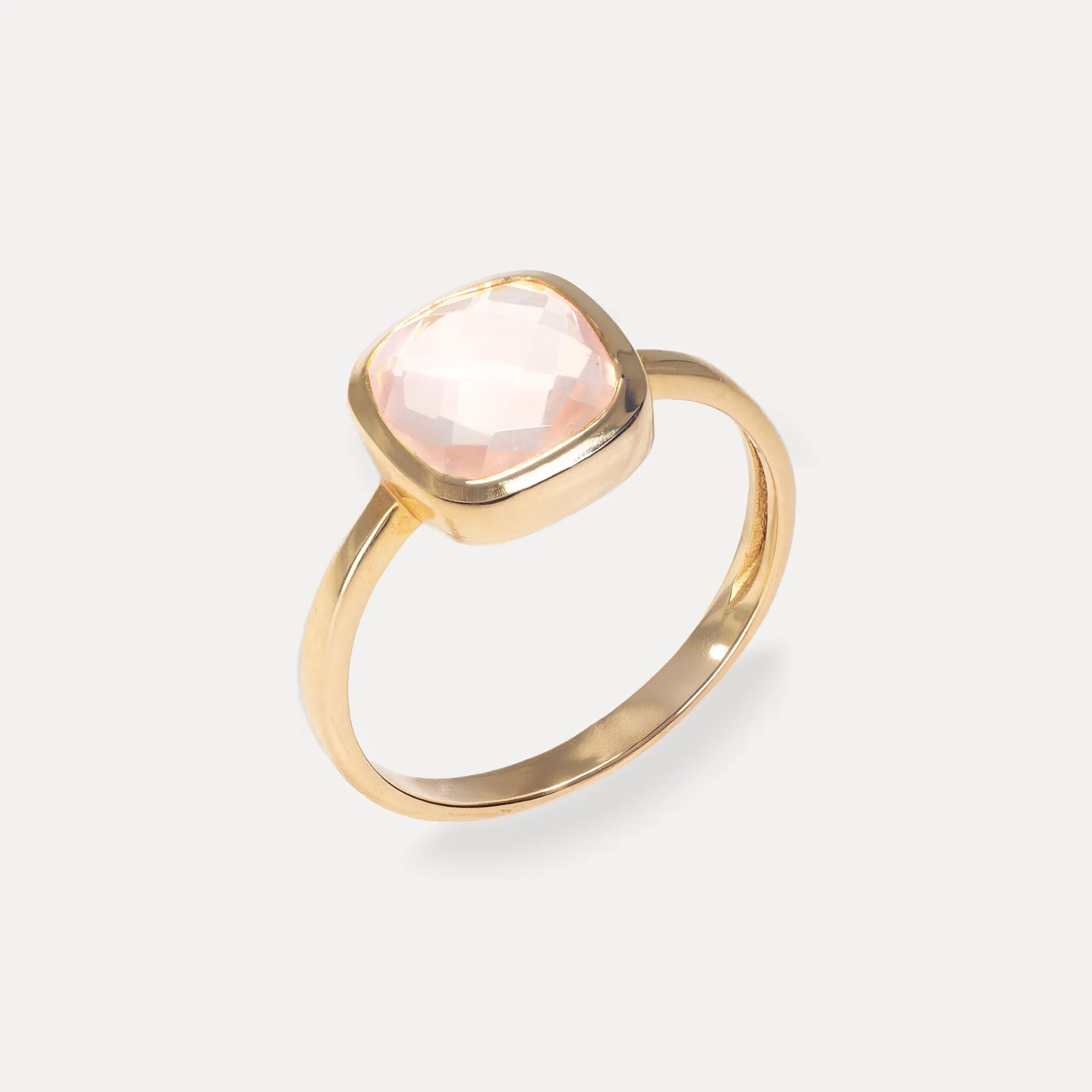 [15R15004R] Bague or rose 18Kt 2,6g aigue marine rose