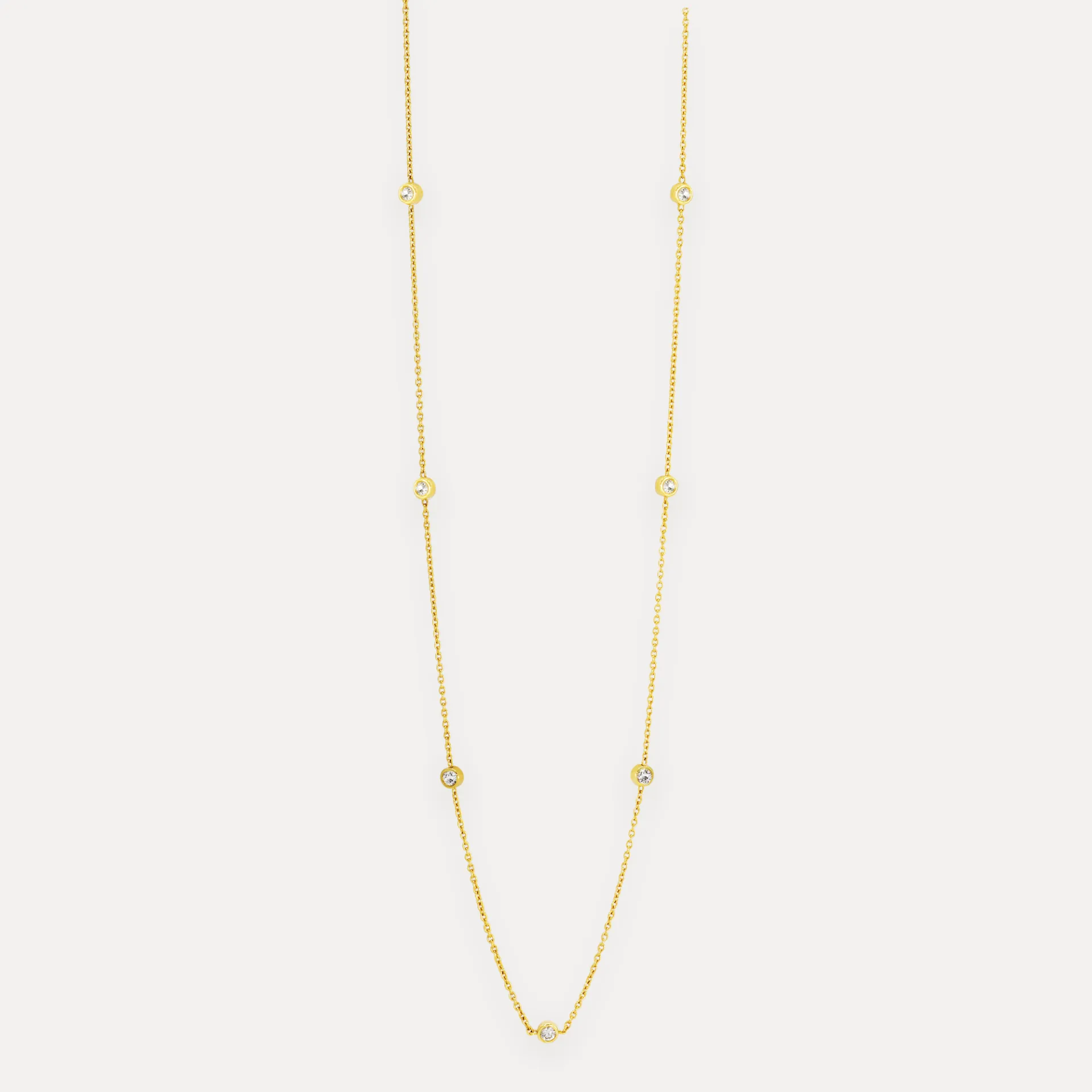 Collier or jaune 18Kt. 5g diamant 0,7ct.