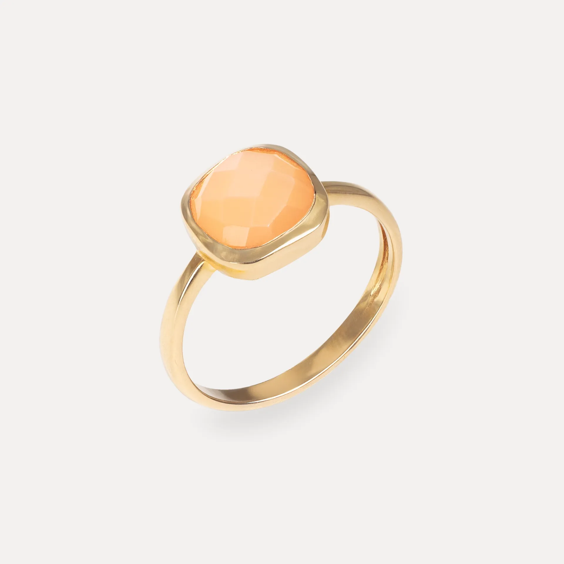 [B15R15003R] Bague or rose 18Kt. 2,5g quartz rose