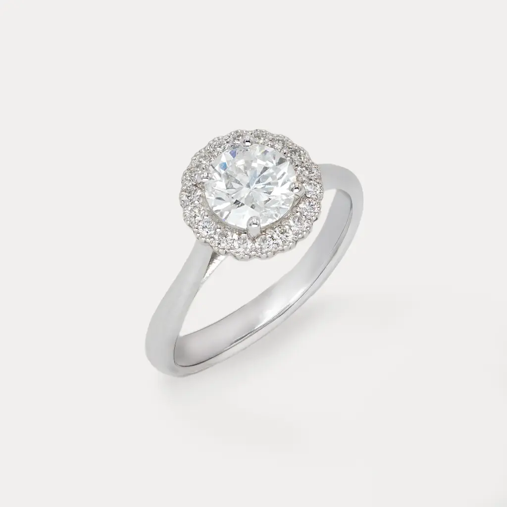 [30] Bague or blanc 18Kt. 3,17g diamant FP1 1,01ct. diamant 0,19ct.