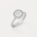 Bague  or blanc 18Kt. 3,17g  diamant FP1 1,01ct. diamant 0,19ct.