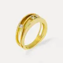 Bague or jaune 18Kt. 5,4g diamant 0,10ct.