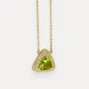 Collier or jaune 18Kt. 4,2g péridot 1,65ct. diamant  0,53ct.
