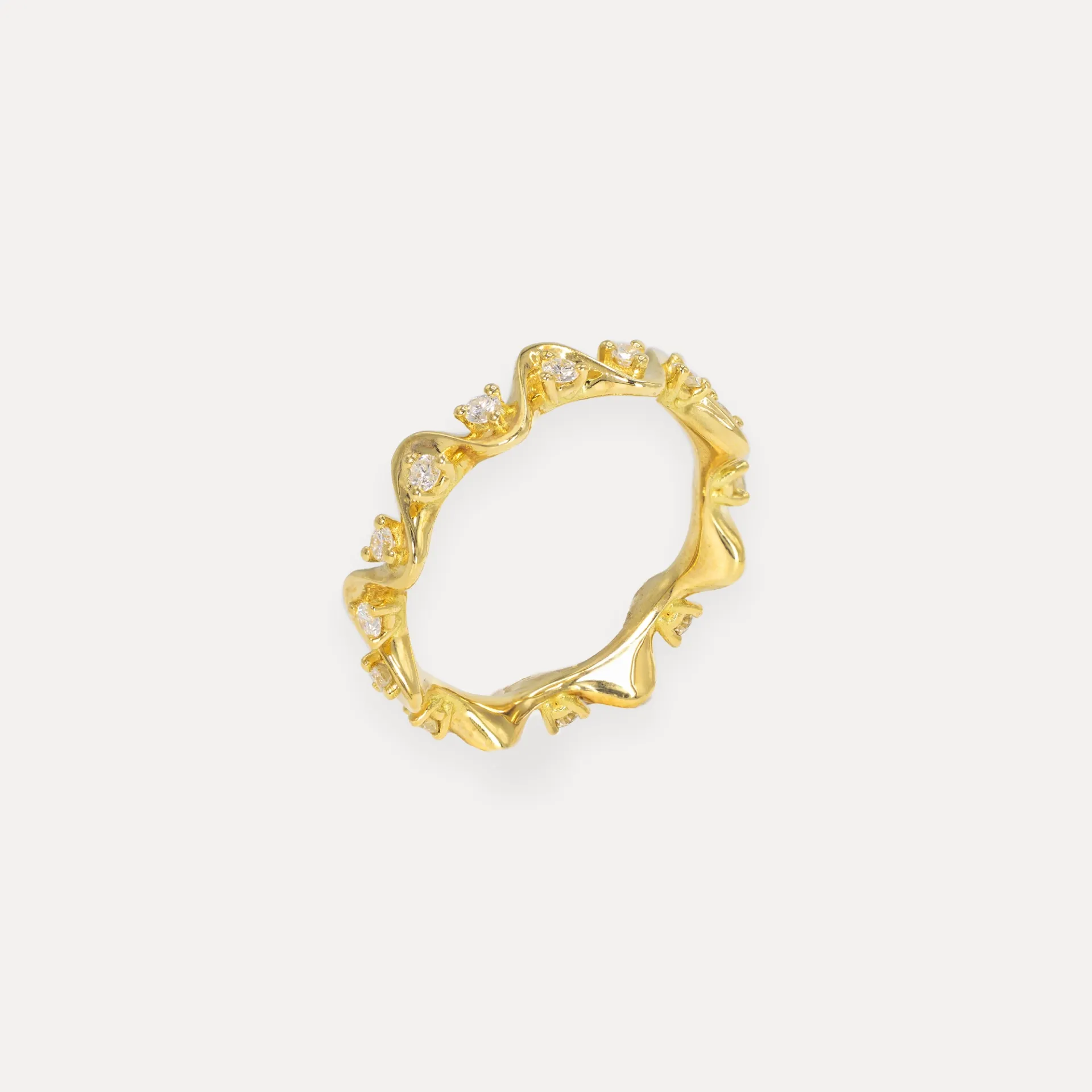 [8718] Alliance or jaune 18Kt. 4,3g diamant 0,38ct.