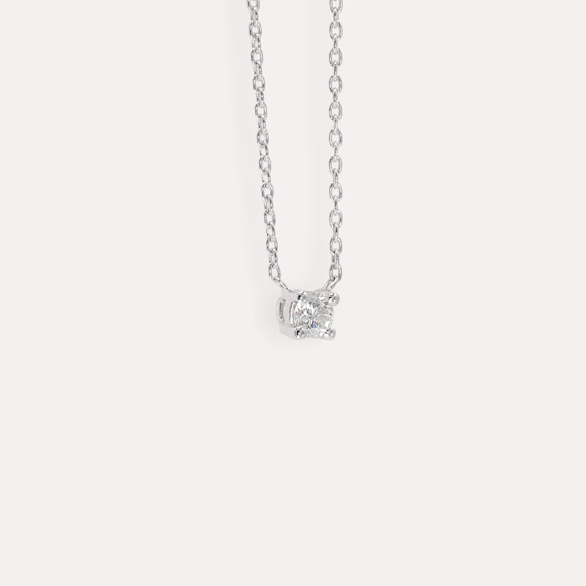 Collier or blanc 18Kt. 2,7g diamant 0,15ct.   
