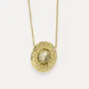 Collier or jaune 18K 9,3g citrine diamants 0,45ct