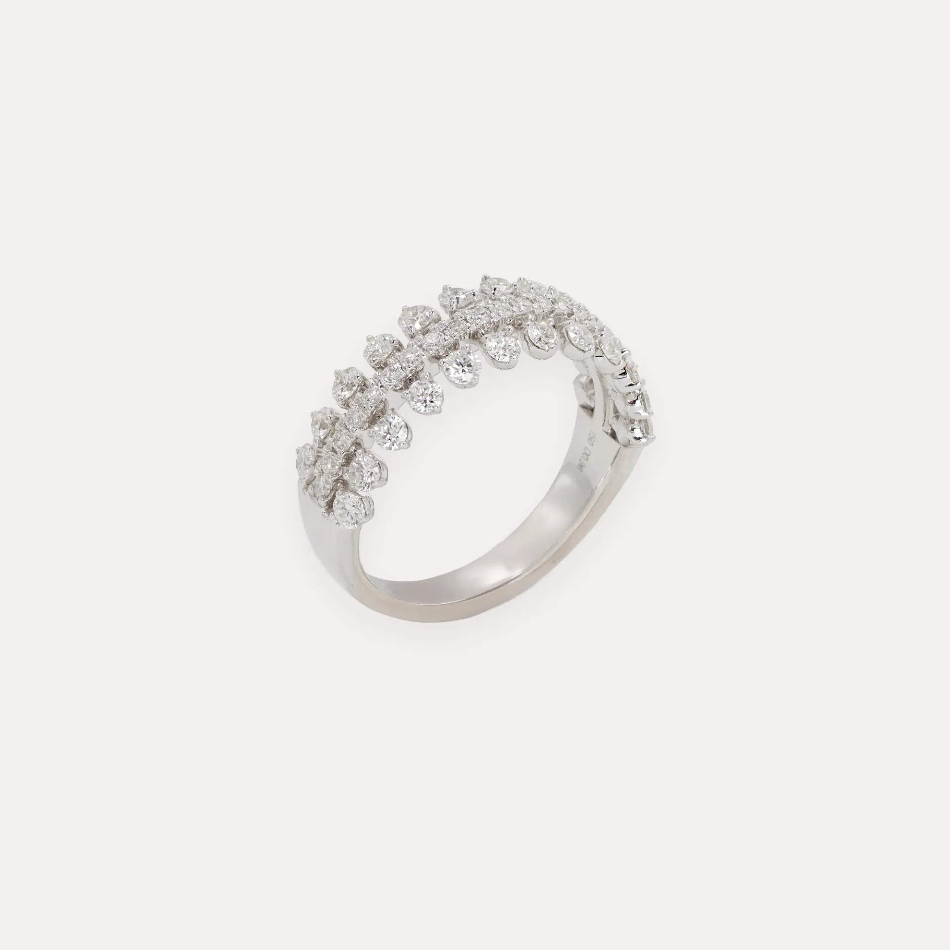 [14954190DW] Bague or blanc 18kt 4,9g diamant 0,96ct 45pc
