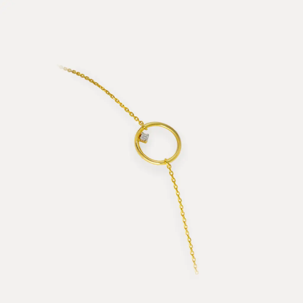 [BB3081CNJ] Bracelet or jaune 9Kt 1,10g 18cm diamant 0,03ct.